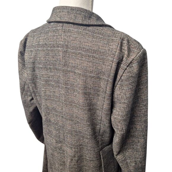 Soft Surroundings Blazer Suit Jacket Brown Gray Plaid Womens Medium Button - Picture 6 of 11